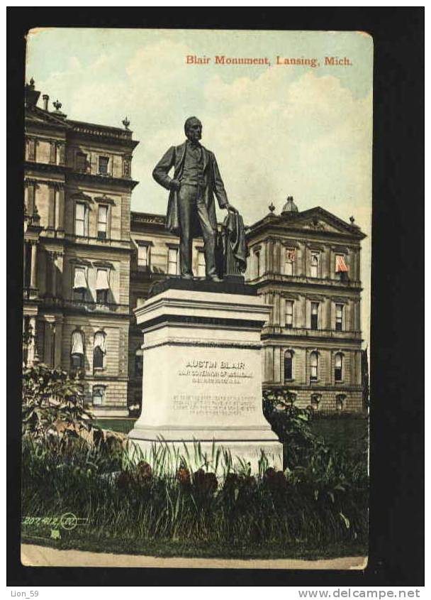 Austin BLAIR statue - LANSING  also known as the Civil War Governor, was a politician from U.S. state of Michigan 12329