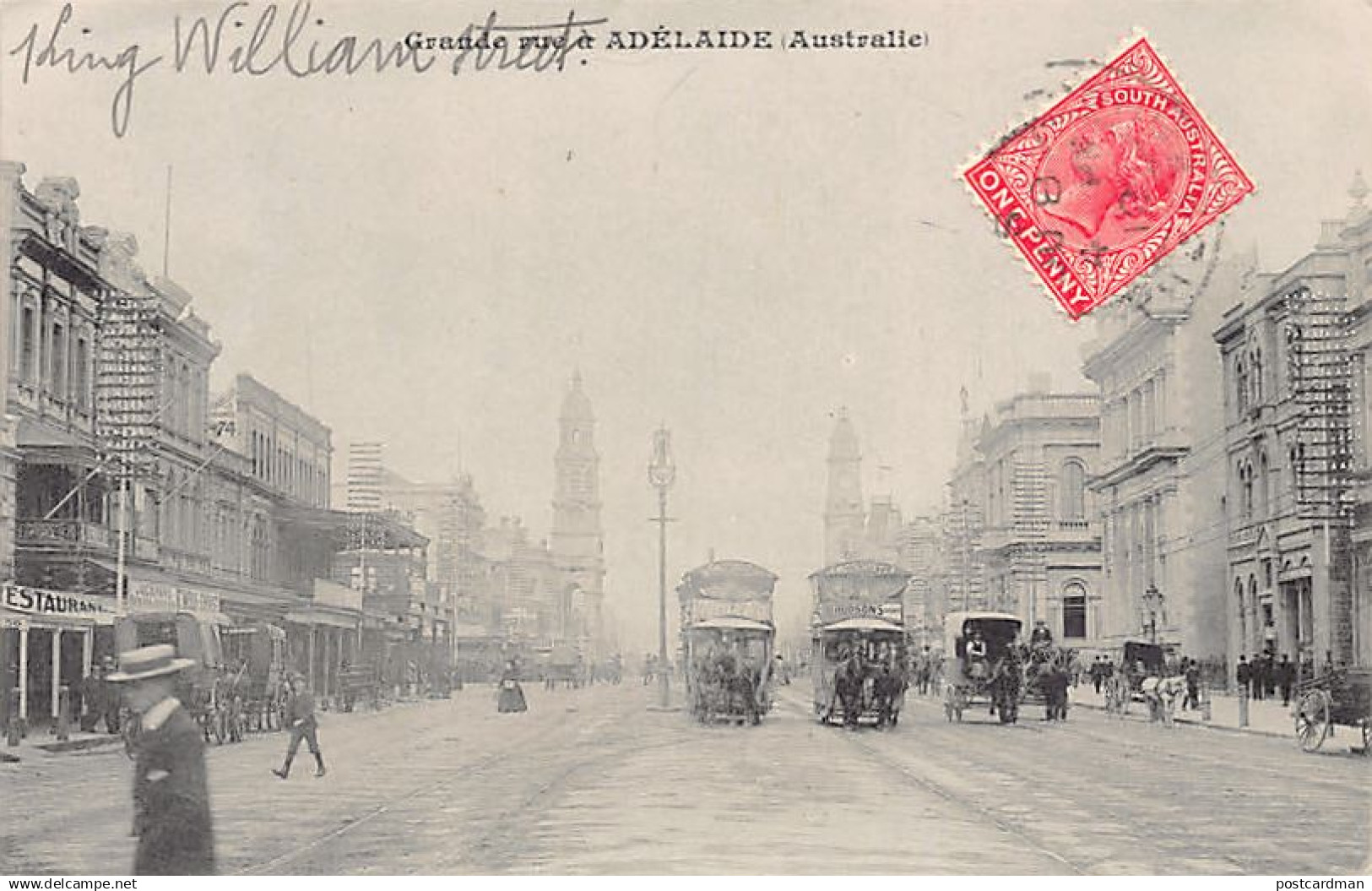 Australia - ADELAIDE (SA) King William Street - Publ. Messageries Maritimes