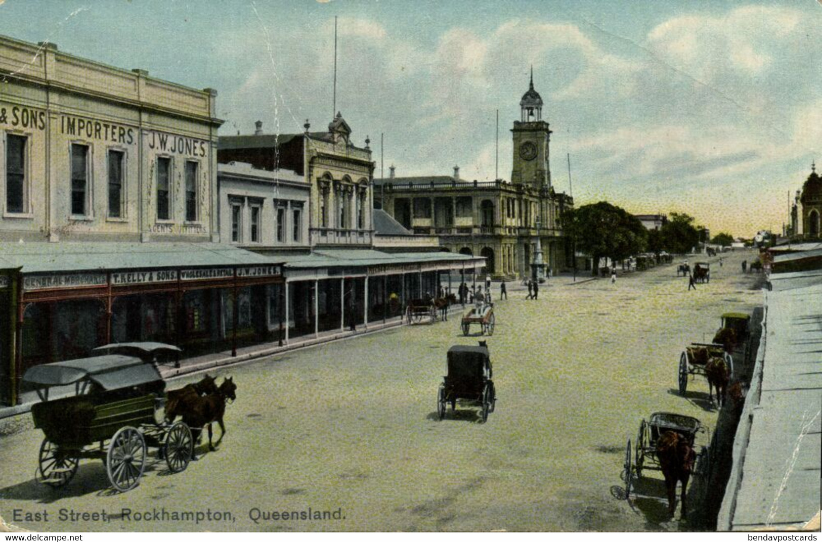 australia, Queensland, ROCKHAMPTON, East Street, Horse Cart (1910) Postcard