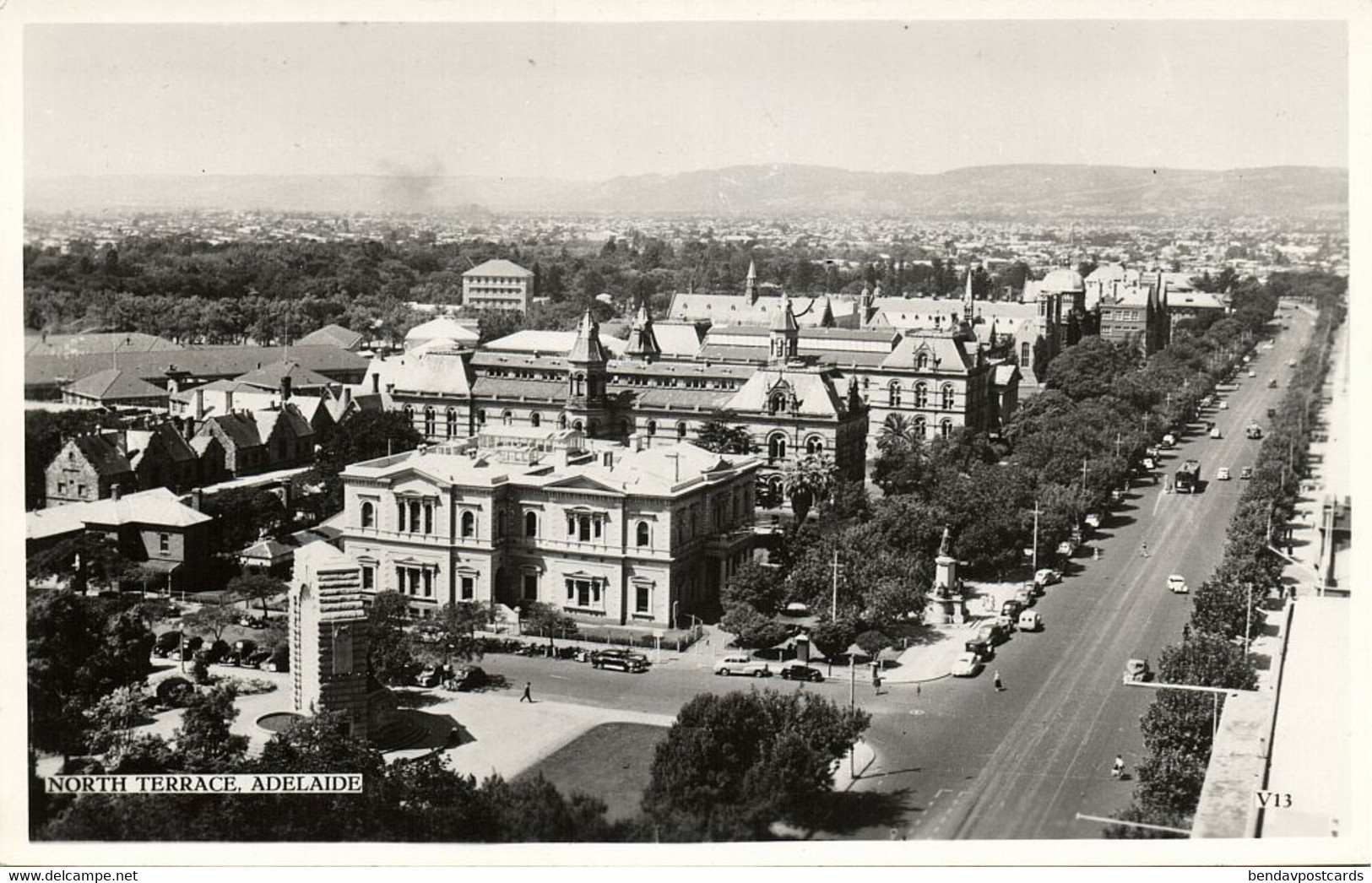 australia, SA, ADELAIDE, North Terrace (1950s) Valentine's RPPC Postcard