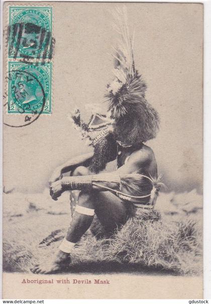 Australie - Aboriginal with devile Mask