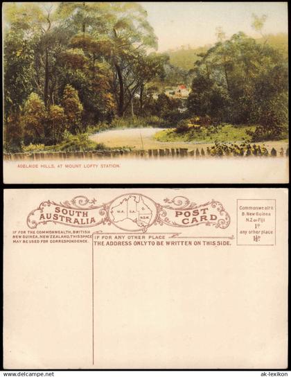 Postcard Adelaide ADELAIDE HILLS AT MOUNT LOFTY STATION 1910