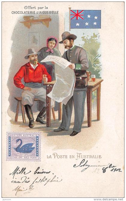 AUSTRALIE  LA POSTE EN AUSTRALIE  CARTE DESSINEE