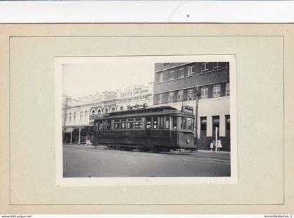 Geelong - railway - tramway - photo 8 x 6 cm pasted on carton (2 scans)