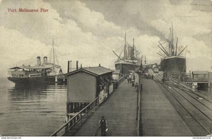 australia, VIC, MELBOURNE, Port Harbour Pier, Steamers (1910s) Postcard