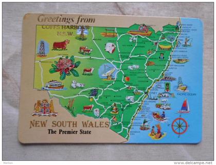 Australia  Map  Carte - New South Wales - -Greeting from Coffs Harbour    D120840