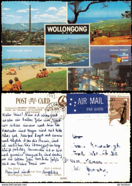 Wollongong New South Wales  Luftbild, The Stack 1979  gel. Air Mail Australia