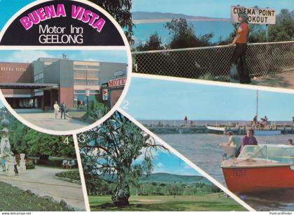 Buena Vista Motor Inn Geelong Australian Map Postcard