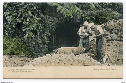 RC 13116 AUSTRALIA A GOLD PROSPECTOR'S TUNNEL PIONEER LIFE CIRCULATED CARD TO BELGIUM