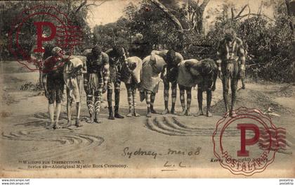 AUSTRALIA. WAITING FOR INSTRUCTIONS. ABORIGINAL MYSTIC BORA CEREMONY.