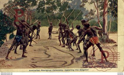 AUSTRALIAN ABORGINAL CEREMONY SPEARING THE ALLIGATOR   AUSTRALIA