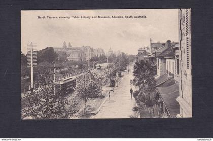 Australia SA  Adelaide North Terrace showing Public Library and Museum  ( tramway  49394)