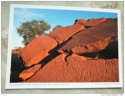 Australia  -Felsmalerei der Aborigines bei Alice Springs - Northern Territory  -  German  Postcard    D121193