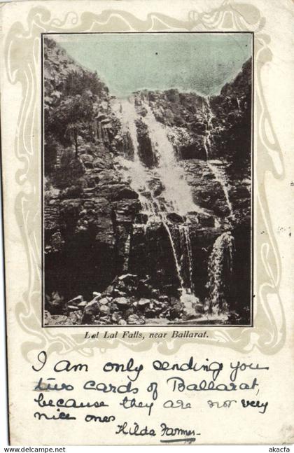 PC AUSTRALIA LAL LAL FALLS NEAR BALLARAT, Vintage Postcard (b53752)