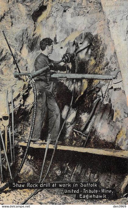 Australie - SUFFOLK près Bendigo - Shaw Rock drill at work - Gold Mine Eaglehawk - Forage Mine d'Or - Voyagé (2 scans)