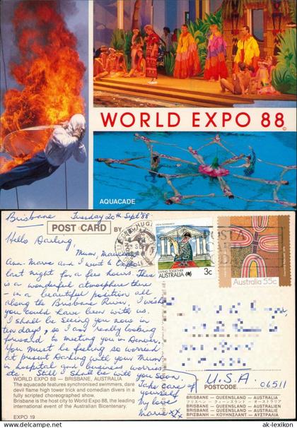 Postcard Brisbane Mehrbild Ak World EXPO 1988