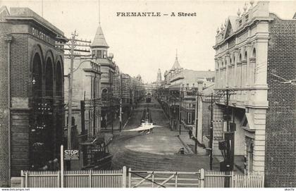 PC AUSTRALIA FREMANTLE STREET SCENE, Vintage Postcard (b53762)