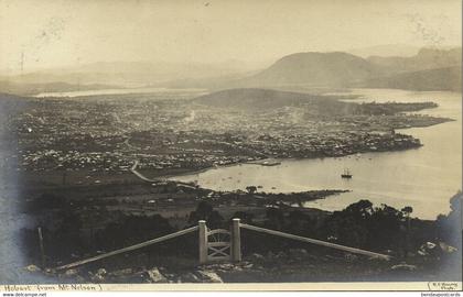 australia, TAS, HOBART, View from Mt. Nelson (1910) R.C. Harvey RPPC Postcard