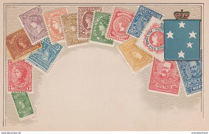 Philatelie Litho AK Victoria VIC a Melbourne Geelong Ballarat Australien Australia Australie Briefmarke Stamp Timbre