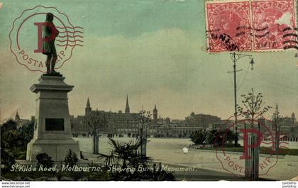 St Kilda Road Melbourne Showing Burn's Monument Melbourne VIC Victoria  AUSTRALIA