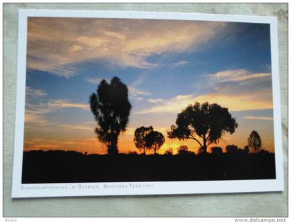 Australia  - Sonnenuntergang im Outback -   Northern Territory  -  German  Postcard    D121225