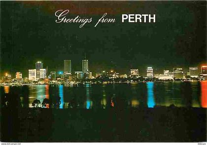 Australie - Perth - Perth Skyline at Night - CPM - Voir Scans Recto-Verso