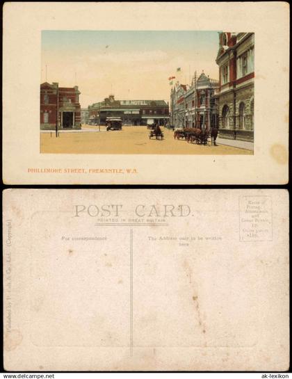 Postcard Fremantle-Perth Phillimore Street 1909