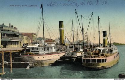 australia, SA, ADELAIDE, Port River, Steamer (1912) Postcard