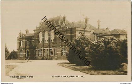 Ballarat - The High School - Victoria - Foto-AK - Verlag The Rose Stereograph Armadale