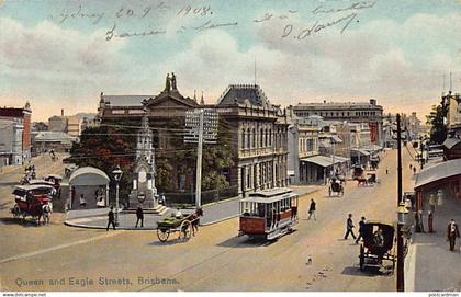 Australia - BRISBANE (QLD) Queen and Eagle Streets - Tramway - Publ. Coloured Shell Series