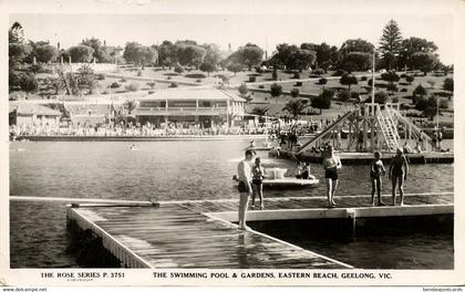 australia, VIC, GEELONG, Swimming Pool, Gardens, Eastern Beach, Rose Series RPPC