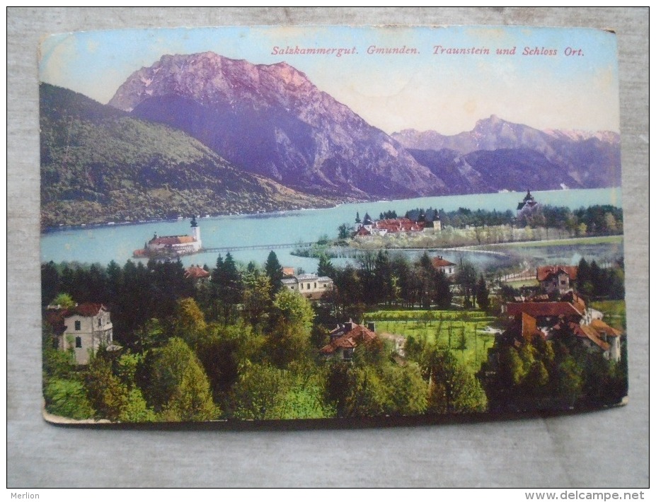 Austria Salzkammergut  Gmunden  Traunstein  und  Schloss Ort  -Vöcklabruck  1915  D135096