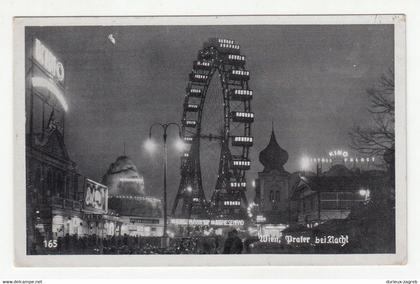 Wien, Prater bei Nacht old postcard posted 1941 b211001