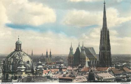 Postcard Austria Wien Stephansplatz and Stephanskirche rooftop