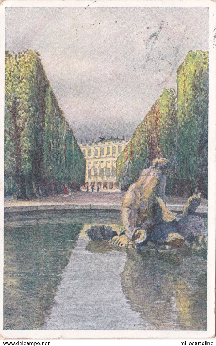 AUSTRIA - Wien, Schonbrunn, Schloss mit Brunnengruppe, Postcard