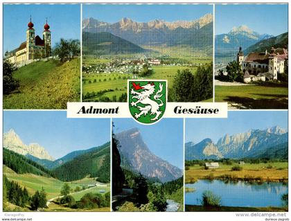 Admont old postcard travelled 1964 to Yugoslavia bb