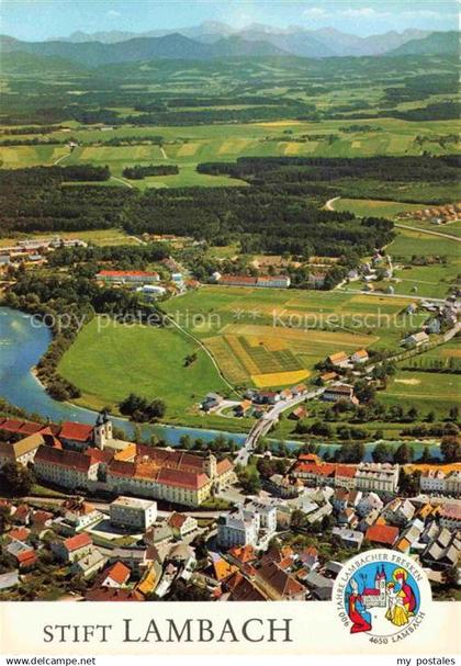 74019841 Lambach Traun Oberoesterreich AT Stadtansicht mit Stift Lambach Benedik