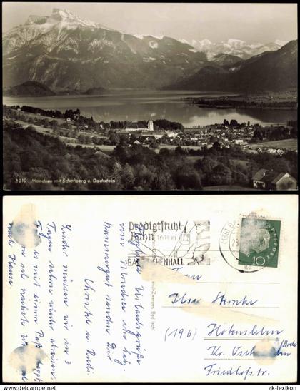 Ansichtskarte Mondsee Mondsee mit Schafberg u. Dachstein 1959