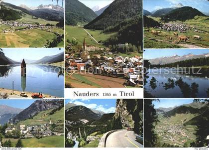 72093081 Nauders Tirol Panorama Ortsansichten Strassenpartie See