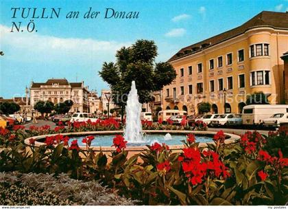 72875601 Tulln Donau Brunnen Marktplatz Blumen und Messestadt