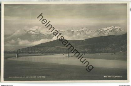 Bregenz - Rheinbrücke mit Schweizer Gebirge - Foto-Ansichtskarte - Verlag Risch-Lau Bregenz