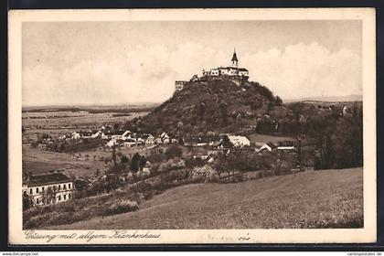 AK Güssing, Ortsansicht mit allgem. Krankenhaus und Burg