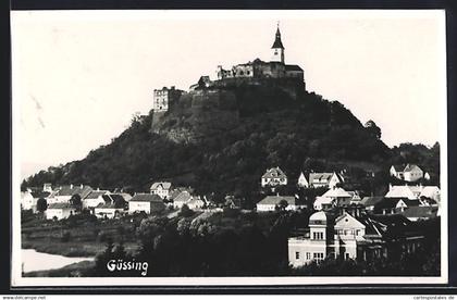 AK Güssing, Ortsansicht mit der Burg