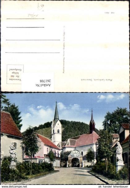 261708,Maria Lankowitz b. Köflach Straßenansicht Kirche Statuen