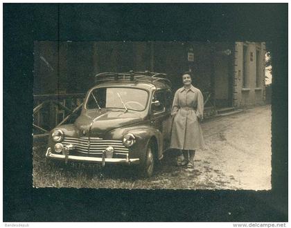 Autriche  Styrie -  Carte photo - Voiture automobile Renault 4CV  devant Gasthaus à Grünhubl