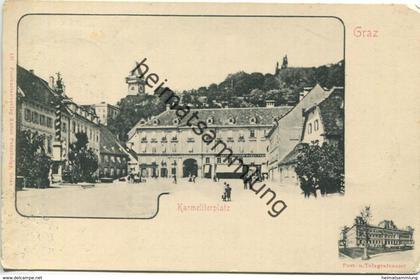 Graz - Karmeliterplatz - Post- und Telegrafenamt - Verlag Anton Petschnigg Graz gel. 1903