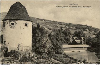 Steiermark/div. Orte - Hartberg, Schölbingerturm mit Stadtteich und Badeanstalt