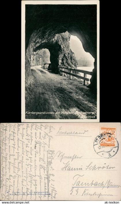 Ansichtskarte Mondsee Kienbergwandtunnels am Mondsee Salzkammergut. 1929