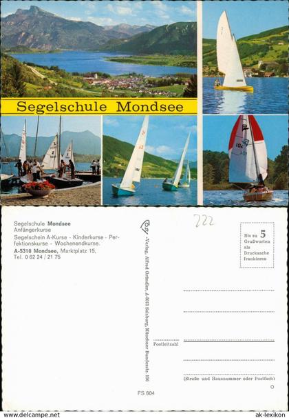 Ansichtskarte Mondsee Mehrbildkarte Segelschule Mondsee 1980