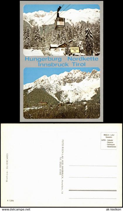 Innsbruck Hungerburg Nordkette Innsbruck Tirol 2-Bild-Karte 1970